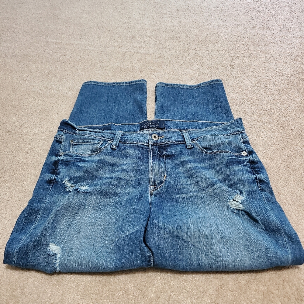 Lucky Brand Brooke Crop Distressed Jeans - Picture 3 of 7
